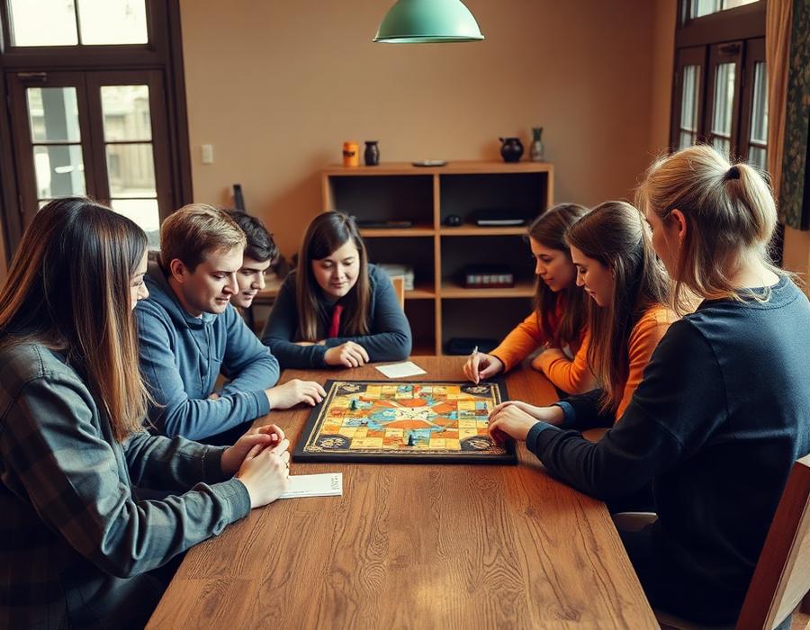 Közös társasjátékozás a mentorházban